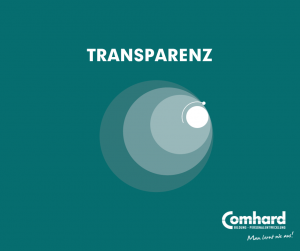 Das Wort Transparenz auf Jade Hintergrund.