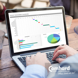 Ein Laptop mit Statistiken auf dem Display